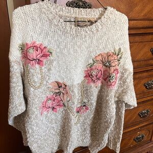 Chic Floral Women's Sweater in Cream by Separate Issue